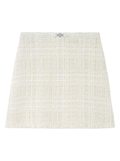 VERSACE A-line frayed mini skirt