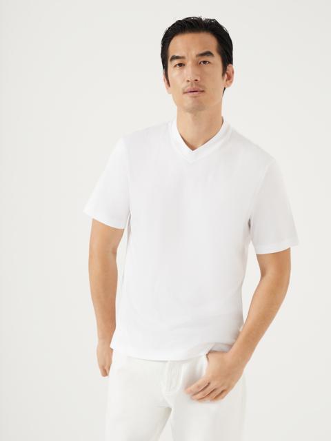 Cotton jersey V-neck T-shirt