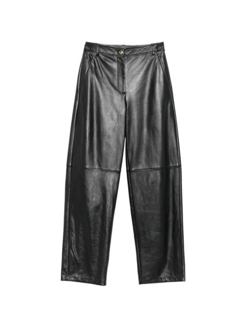 Max Mara Studio Max Mara Studio Legno Wide-leg Leather Trousers