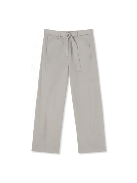 Stretch cotton gabardine pants with belted waist