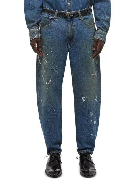 Cropped Wide Leg Jeans in Mid Indigo Painter