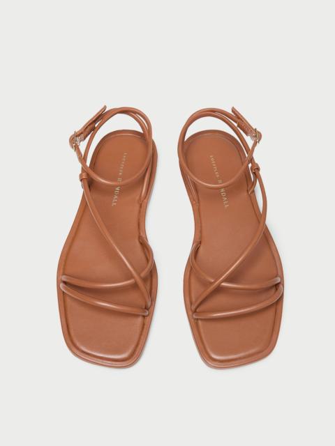 LOEFFLER RANDALL Noor Timber Leather Flat Sandal