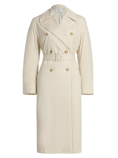Vince Women's Padded Tie-Waist Cotton Trench Coat - White Tea