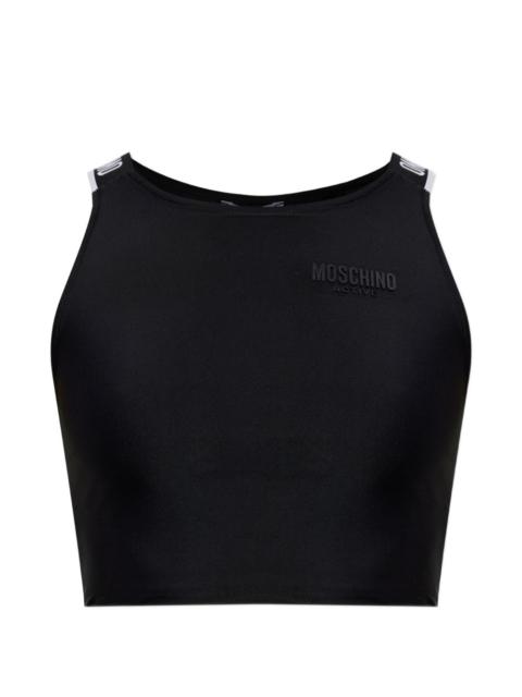 Moschino logo-detail cropped top