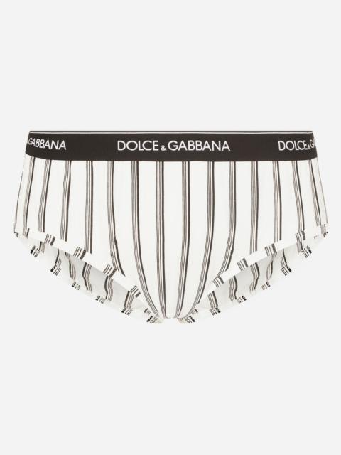 Dolce & Gabbana Two-way-stretch cotton Brando briefs with striped print