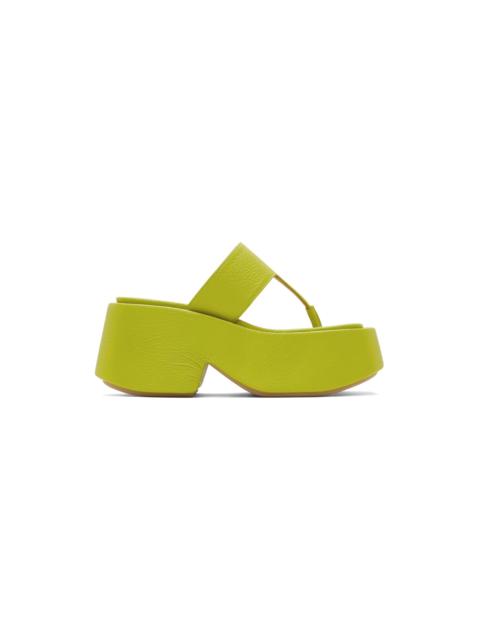 Marsèll Green Zeppo Infradito Wedge Sandals