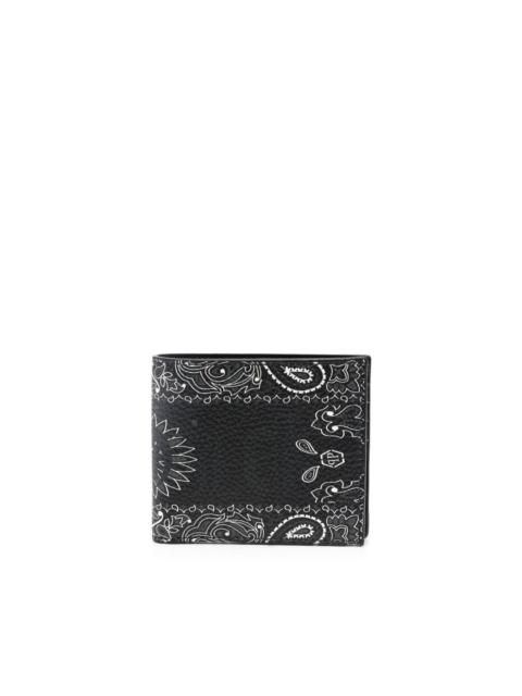paisley-print leather wallet