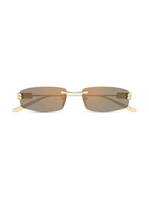 BALENCIAGA Men's Gossip 62MM Rimless Rectangular Metal Sunglasses - Gold