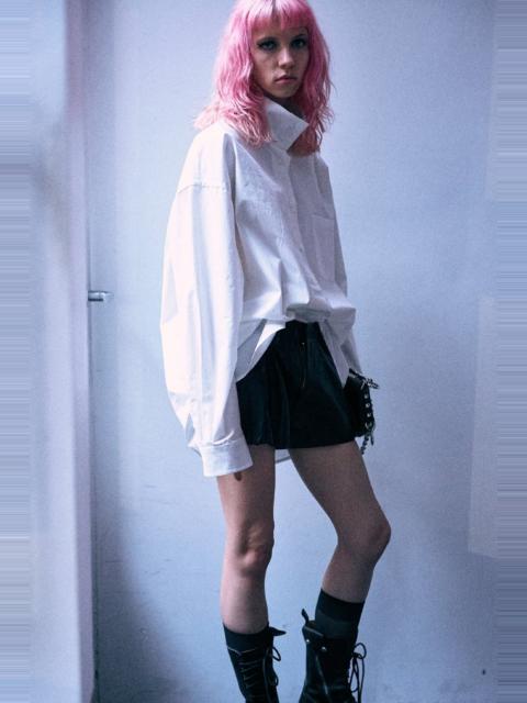 R13 Tall Collar Boyfriend Button Up Shirt
