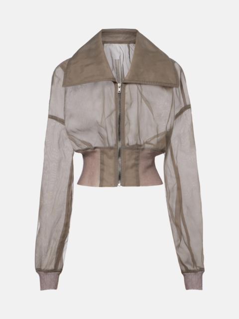 Rick Owens Dracucollar tulle and organza bomber jacket