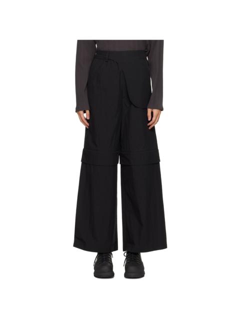 Black Wide Waistbag Convertible Trousers