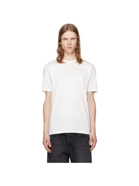 HUGO Off-White Mercerised Cotton Slim-Fit T-shirt