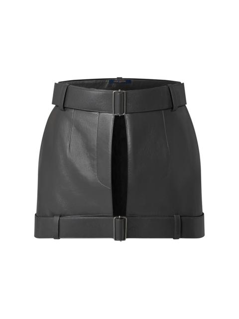 Louis Vuitton Leather Open Mini Skirt