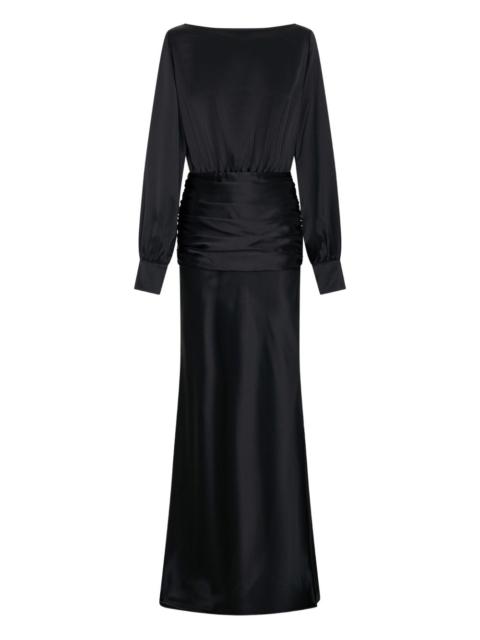 NICHOLAS Samina long-sleeves ruched maxi dress