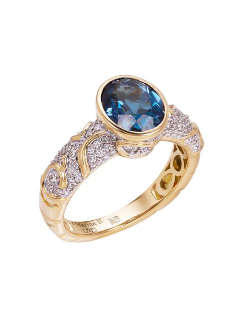 Marina B Swiss Blue Topaz Diamond Ondine Ring