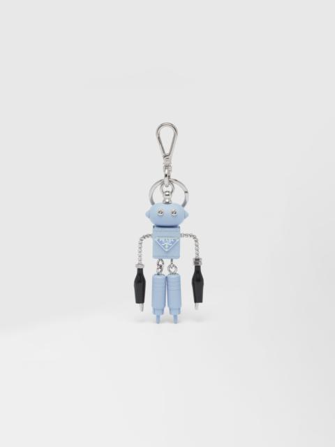 Prada Saffiano leather robot trick keychain