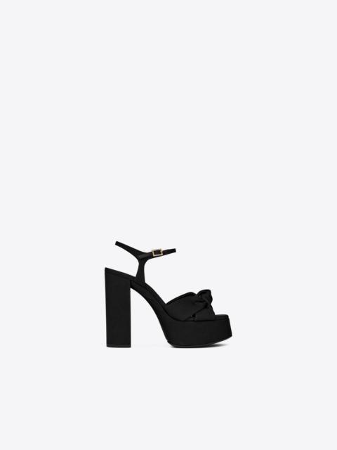 SAINT LAURENT bianca platform sandals in ottoman fabric