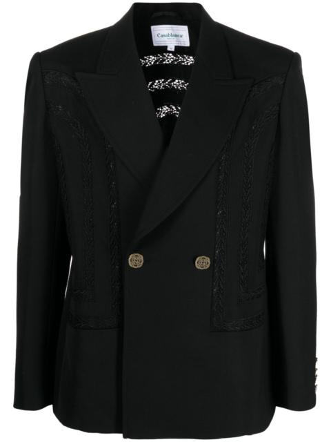 broderie anglaise double-breasted blazer