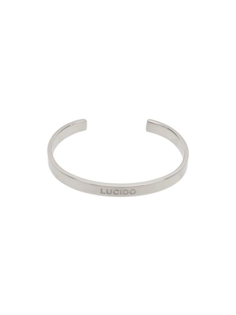 MM6 Maison Margiela Silver Brass Minimal Logo Cuff Bracelet