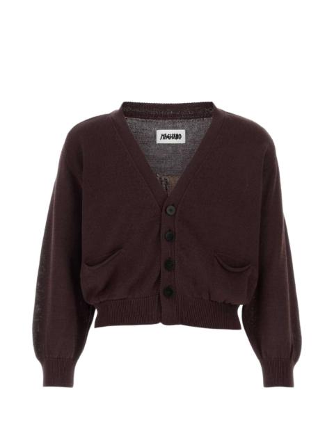 MAGLIANO logo-intarsia cotton cardigan