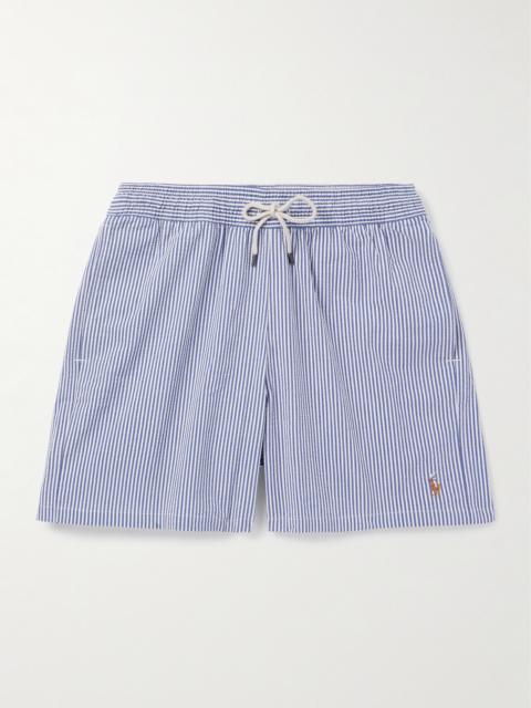 Polo Ralph Lauren Traveler Straight-Leg Mid-Length Striped Cotton-Blend Seersucker Swim Shorts