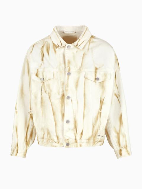 EMPORIO ARMANI Emporio Armani Sustainability Values Capsule Collection organic drill blouson with streaks