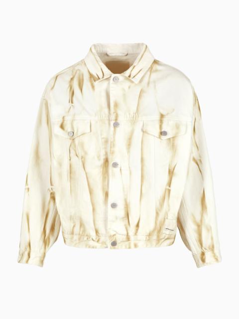 Emporio Armani Sustainability Values Capsule Collection organic drill blouson with streaks