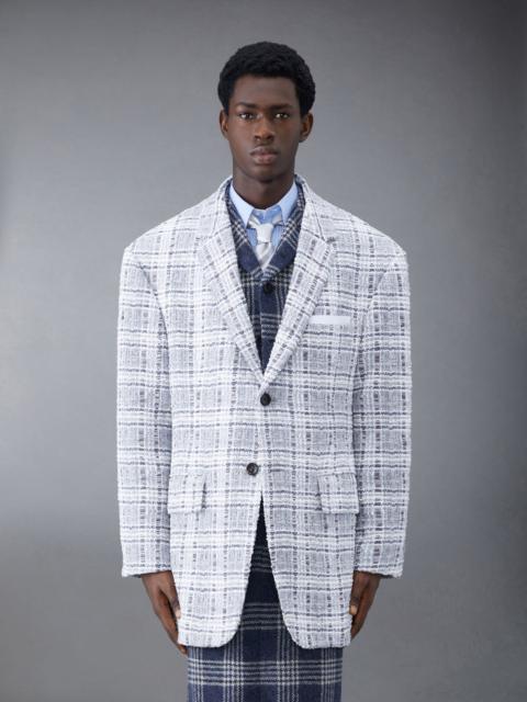 Thom Browne Prince of Wales Chenille Tweed Oversized Classic Sport Coat
