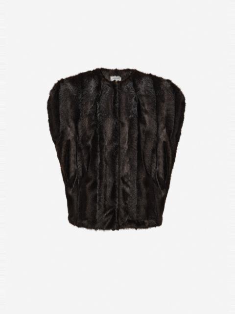 MAGDA BUTRYM Faux fur cape in brown