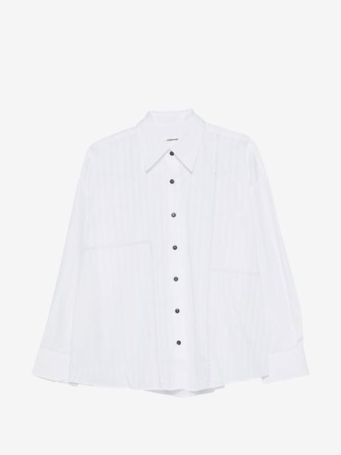 CORDERA lace-trim button-down shirt