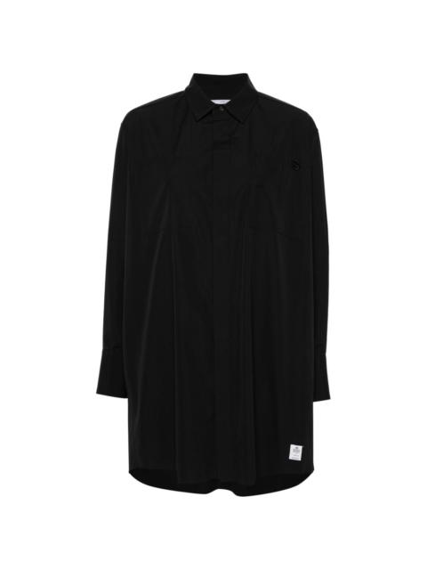 sacai logo-embroidered poplin shirt