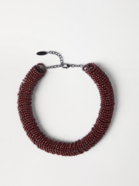 Brunello Cucinelli Hematite and sterling silver choker