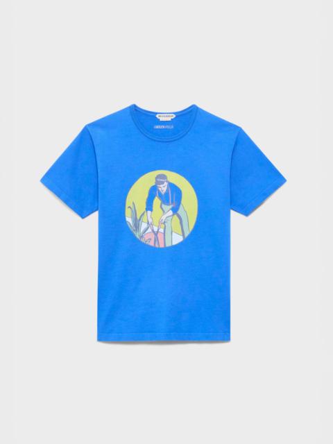 JW Anderson MENS GARDENER T-SHIRT IN SAPPHIRE BLUE