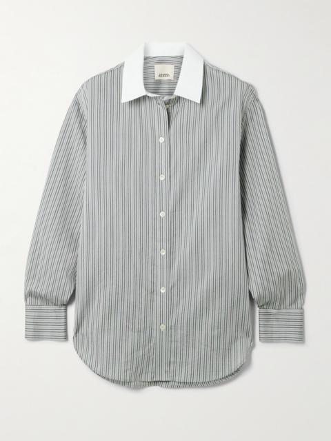 Isabel Marant Fabrilane Striped Cotton And Silk-blend Twill Shirt