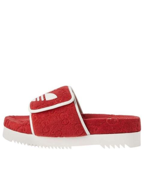 GUCCI adidas x Gucci Monogram Slide Red