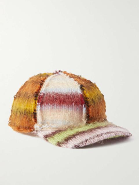 Marni Patchworked Striped Mohair-Blend Baseball Cap