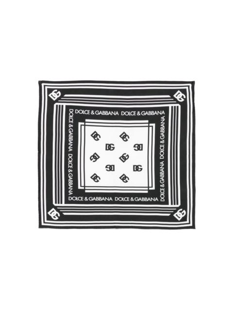 Dolce & Gabbana logo-pattern silk scarf