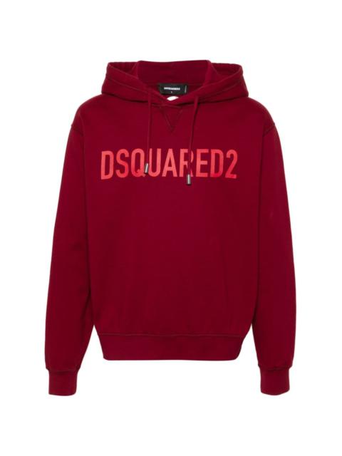 DSQUARED2 logo-print cotton hoodie | REVERSIBLE