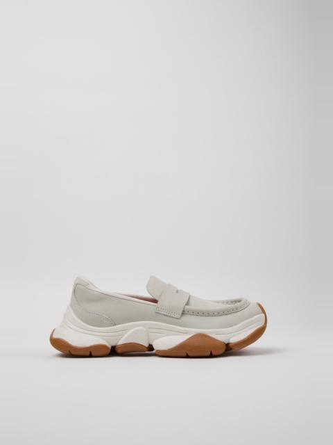 CAMPER Karst 2 White Leather Moccasins for Women.