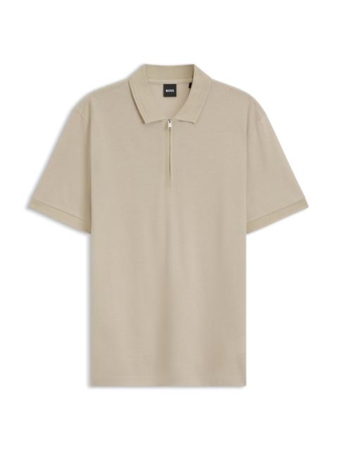 ZIP-PLACKET POLO SHIRT IN A COTTON BLEND