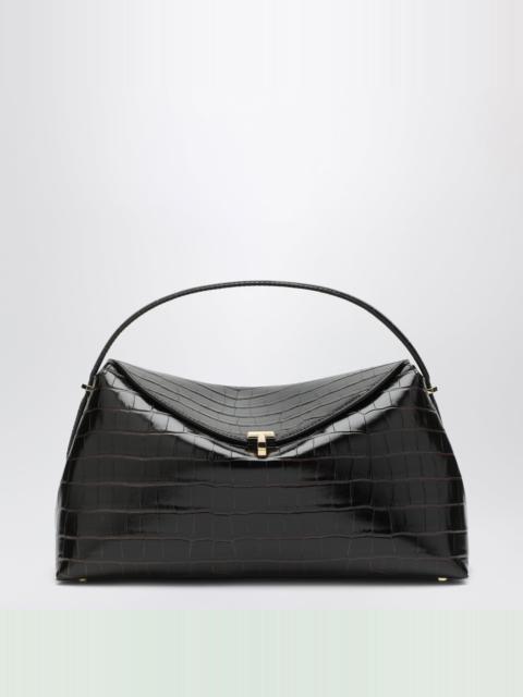 TOTEME Everyday bag in dark brown crocodile-embossed leather