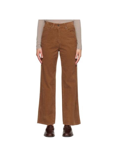 NOTHING WRITTEN Tan Cocoon Corduroy Trousers