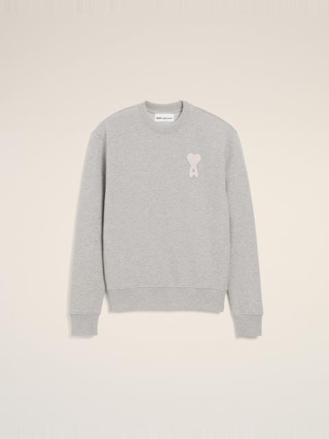 AMI Paris GREY COTTON KNITTED AMI DE COEUR SWEATSHIRT