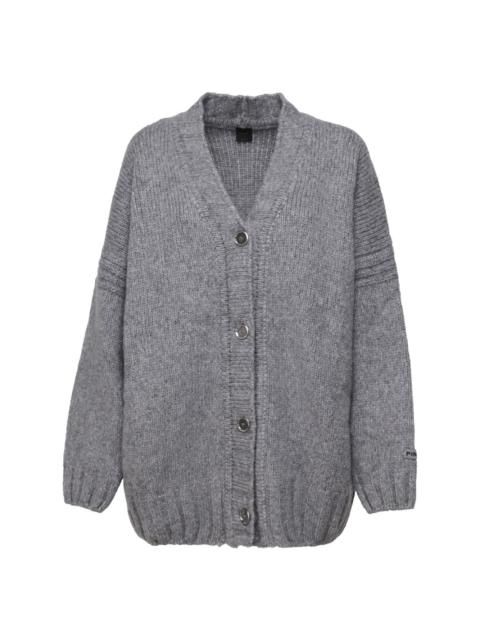 logo-patch cardigan