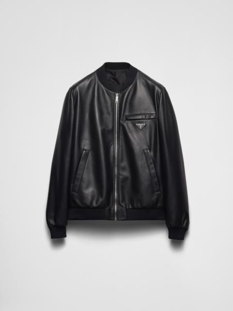 Nappa leather bomber jacket