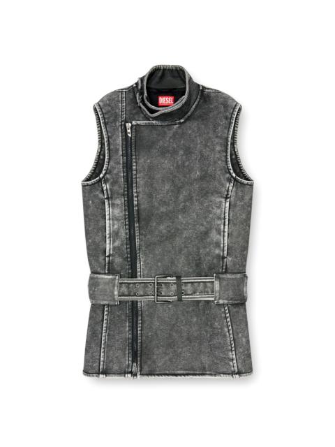 Diesel BIKER-STYLE MINI DRESS WITH BELT