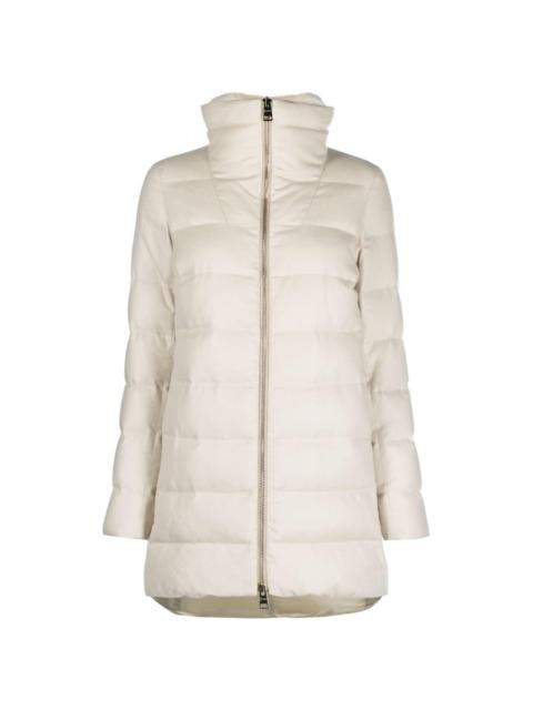 padded zip-fastening coat