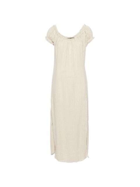 ELENA VELEZ frayed chemise slip dress