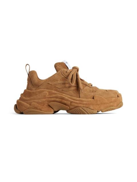 BALENCIAGA Men's Triple S Sporty Suede Sneaker in Brown