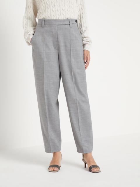 Brunello Cucinelli Comfort virgin wool fresco curved trousers